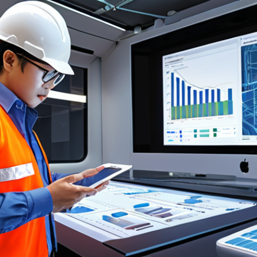 **Prompt for "Invoice System & Digitalization in Construction"**:
    A futuristic yet grounded illustration of a modern construction office desk, where a professional in a hard hat interacts with holographic projections displaying a Qualified Invoice (適格請求書) and streamlined financial data. A tablet or smartphone nearby shows an app for electronic ledger storage (電子帳簿保存法), with digital lines connecting to a cloud icon. In the background, a bustling construction site is subtly integrated, suggesting seamless digital information flow from site to office. The overall atmosphere is one of efficiency, transparency, and technological advancement in the construction industry. Use clean lines, a professional color palette, and subtle digital effects.