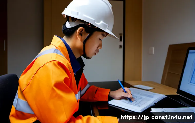 시공 전문가의 자기개발 서적 추천 - Photorealistic Japanese construction project manager in clean safety helmet and reflective workwear,...